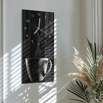 Horloge murale en verre rectangulaire Tasse