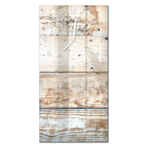 Horloge murale en verre rectangulaire Bois