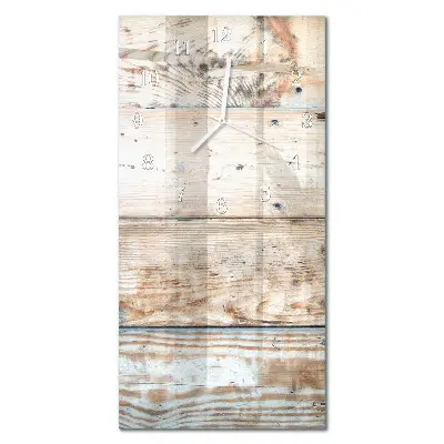 Horloge murale en verre rectangulaire Bois