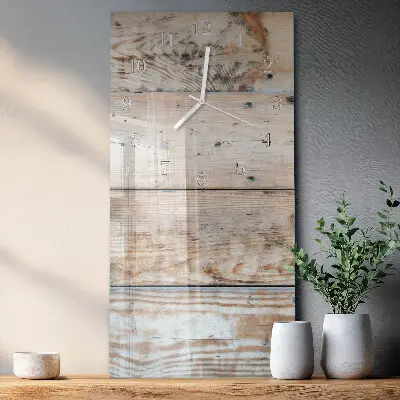Horloge murale en verre rectangulaire Bois