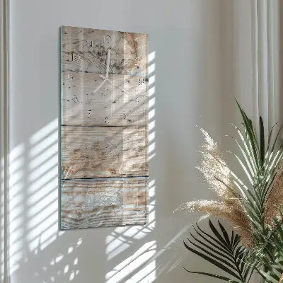 Horloge murale en verre rectangulaire Bois