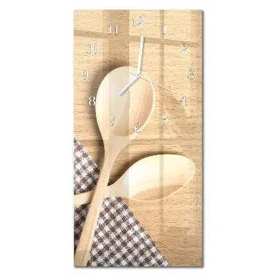 Horloge murale en verre rectangulaire Cuillères
