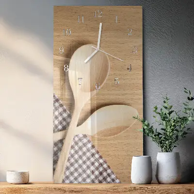 Horloge murale en verre rectangulaire Cuillères