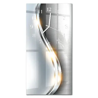 Horloge murale en verre rectangulaire Abstraction du métal