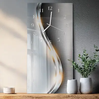 Horloge murale en verre rectangulaire Abstraction du métal
