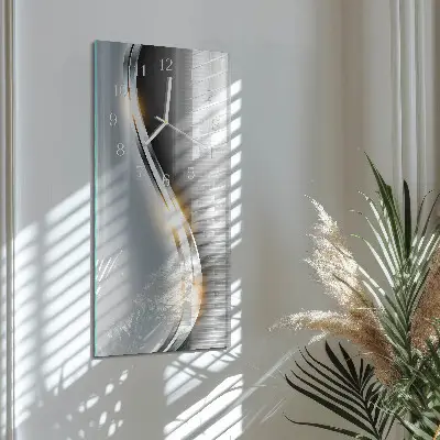 Horloge murale en verre rectangulaire Abstraction du métal