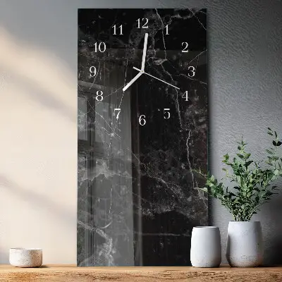 Horloge murale en verre rectangulaire Graphite
