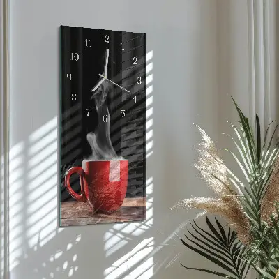 Horloge murale en verre rectangulaire Une tasse de café