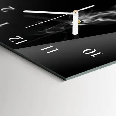 Horloge murale en verre rectangulaire Une tasse de café