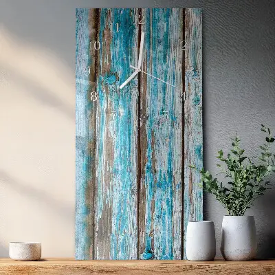 Horloge murale en verre rectangulaire Bois