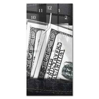 Horloge murale en verre rectangulaire Billets de banque
