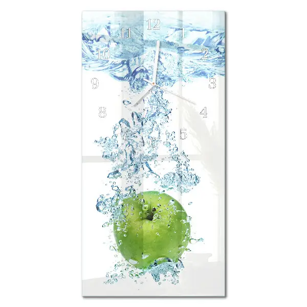 Horloge murale en verre rectangulaire Eau de pomme