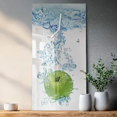 Horloge murale en verre rectangulaire Eau de pomme