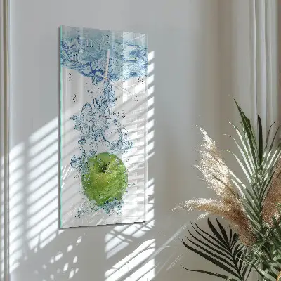Horloge murale en verre rectangulaire Eau de pomme