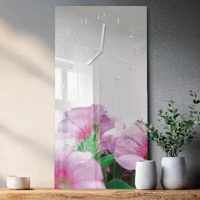 Horloge murale en verre rectangulaire Primevères
