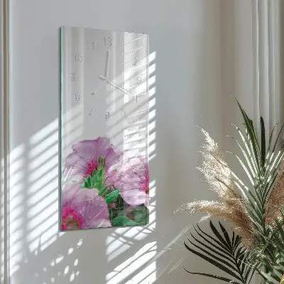 Horloge murale en verre rectangulaire Primevères