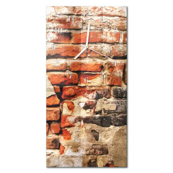 Horloge murale en verre rectangulaire Mur de briques