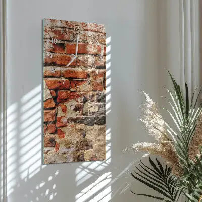 Horloge murale en verre rectangulaire Mur de briques