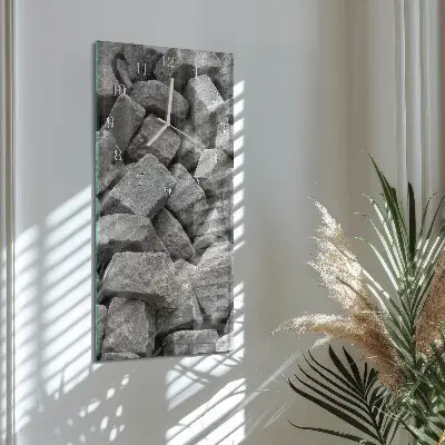 Horloge murale en verre rectangulaire Pierres
