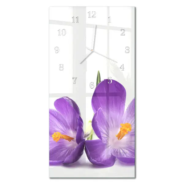 Horloge murale en verre rectangulaire Fleur