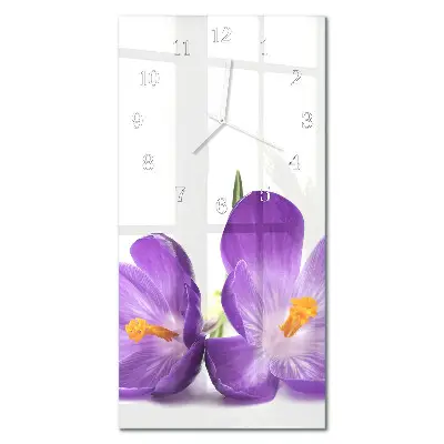 Horloge murale en verre rectangulaire Fleur