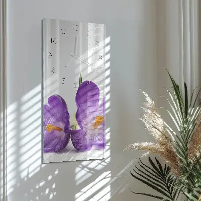 Horloge murale en verre rectangulaire Fleur