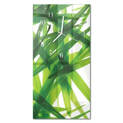 Horloge murale en verre rectangulaire Feuilles de plantes