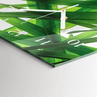 Horloge murale en verre rectangulaire Feuilles de plantes