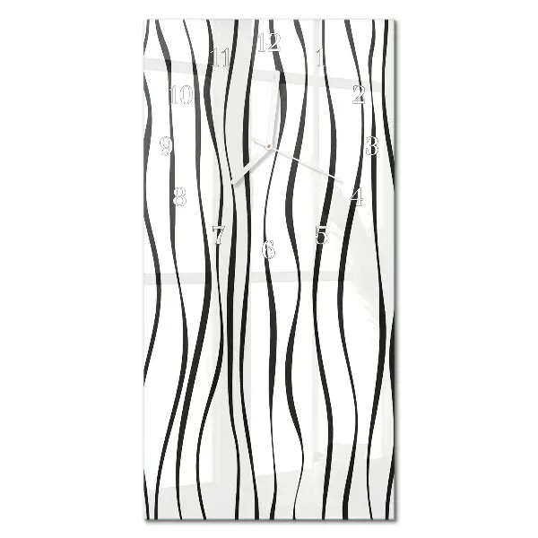 Horloge murale en verre rectangulaire Rayures