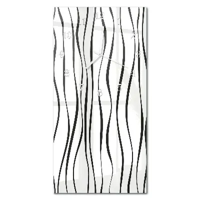 Horloge murale en verre rectangulaire Rayures
