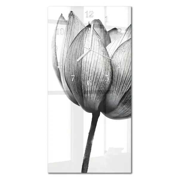 Horloge murale en verre rectangulaire Tulipe