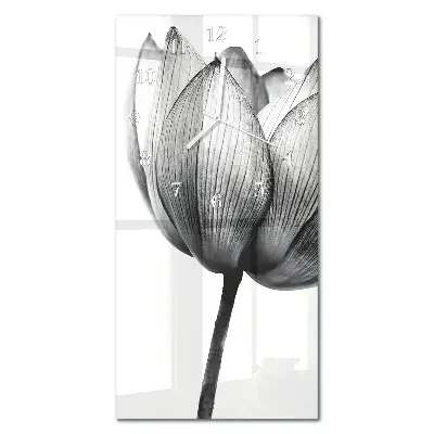 Horloge murale en verre rectangulaire Tulipe