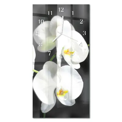 Horloge murale en verre rectangulaire Orchidée