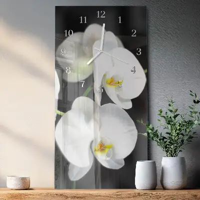 Horloge murale en verre rectangulaire Orchidée