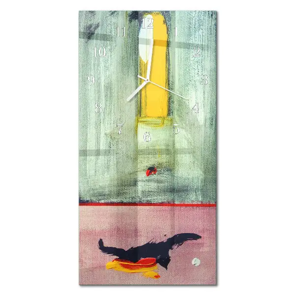 Horloge murale en verre rectangulaire Motif coloré