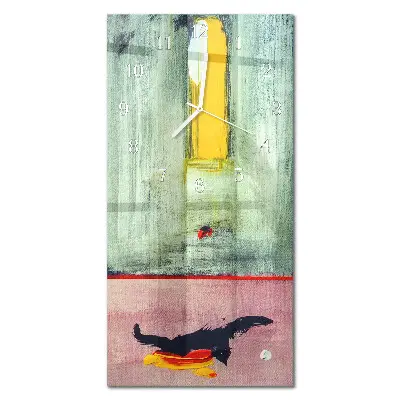 Horloge murale en verre rectangulaire Motif coloré