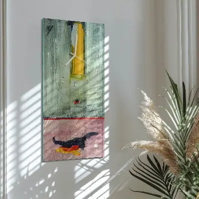 Horloge murale en verre rectangulaire Motif coloré
