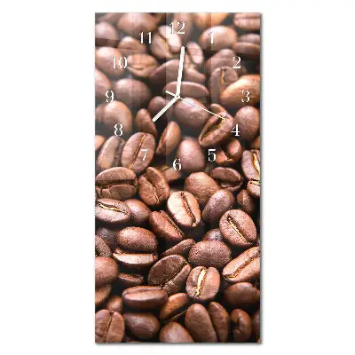Horloge murale en verre rectangulaire Grains de caféine