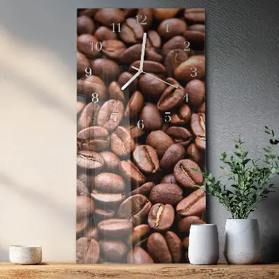 Horloge murale en verre rectangulaire Grains de caféine