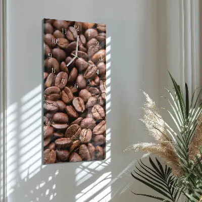 Horloge murale en verre rectangulaire Grains de caféine
