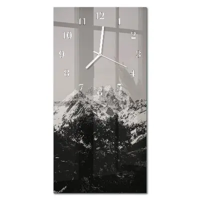 Horloge murale en verre rectangulaire Montagnes