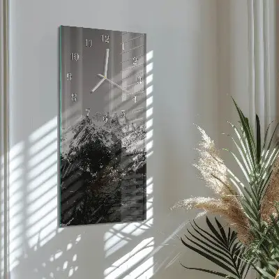 Horloge murale en verre rectangulaire Montagnes