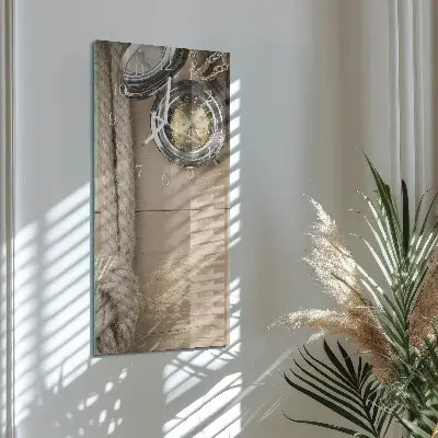 Horloge murale en verre rectangulaire Boussole