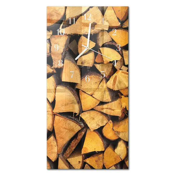 Horloge murale en verre rectangulaire Bois