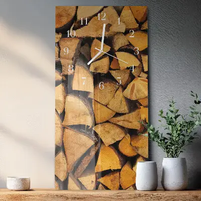 Horloge murale en verre rectangulaire Bois