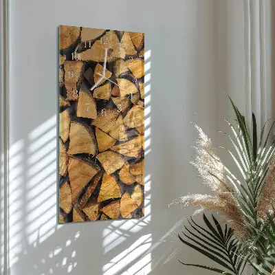 Horloge murale en verre rectangulaire Bois