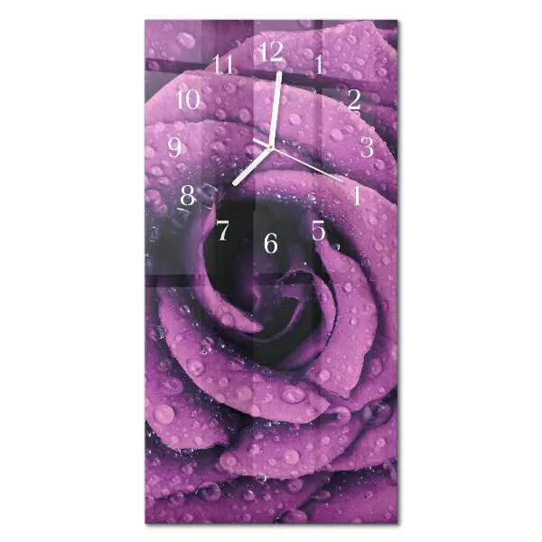 Horloge murale en verre rectangulaire Rose