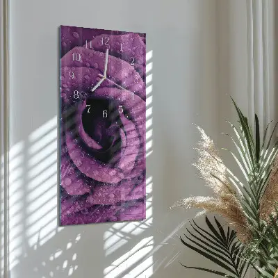 Horloge murale en verre rectangulaire Rose
