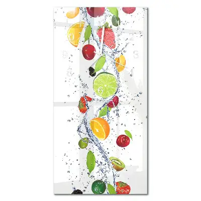 Horloge murale en verre rectangulaire Fruit
