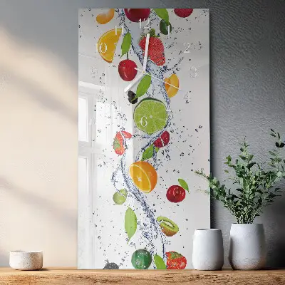 Horloge murale en verre rectangulaire Fruit